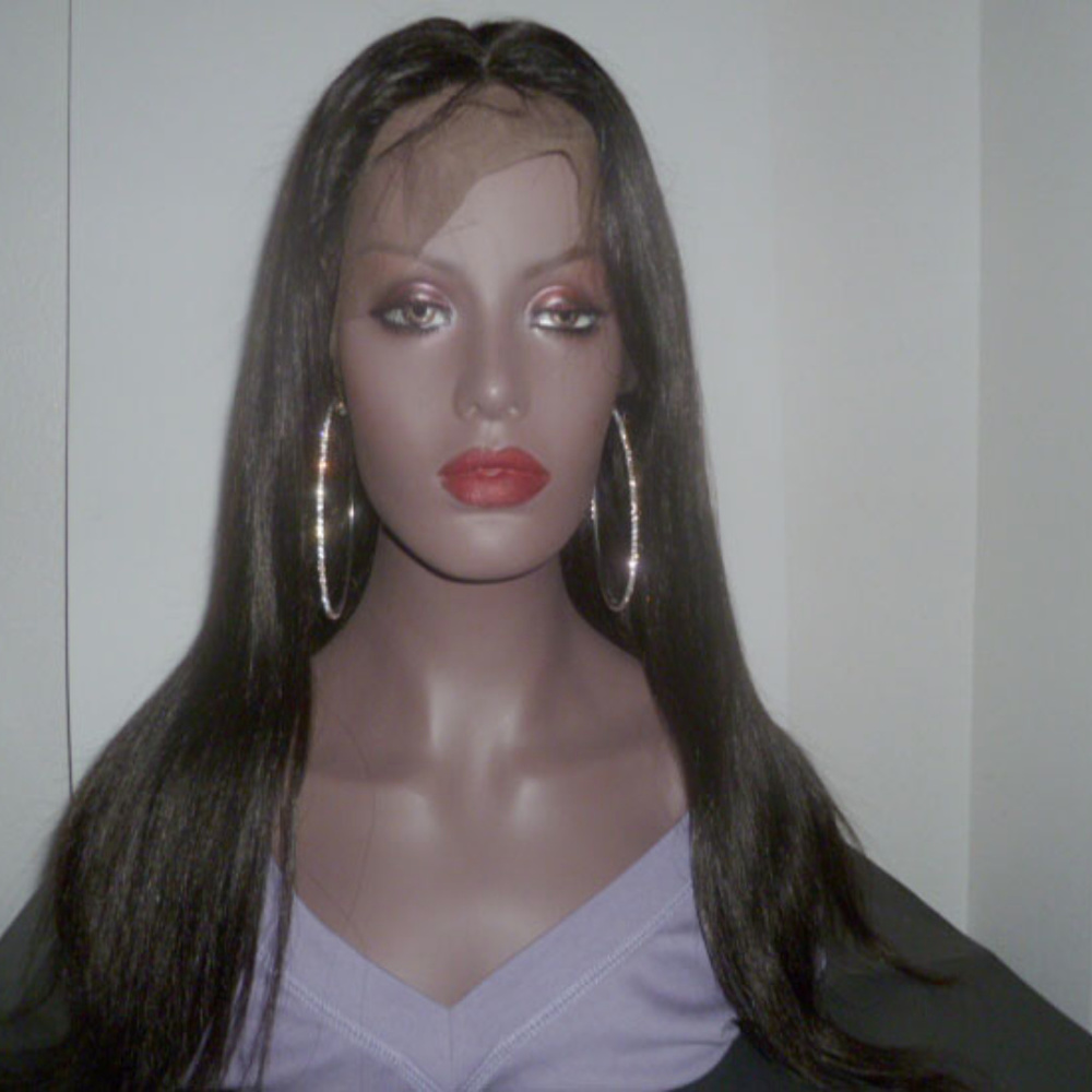 14" Full Lace  Human Hair Malaysian Virgin Straight- Color #1- Silk Top